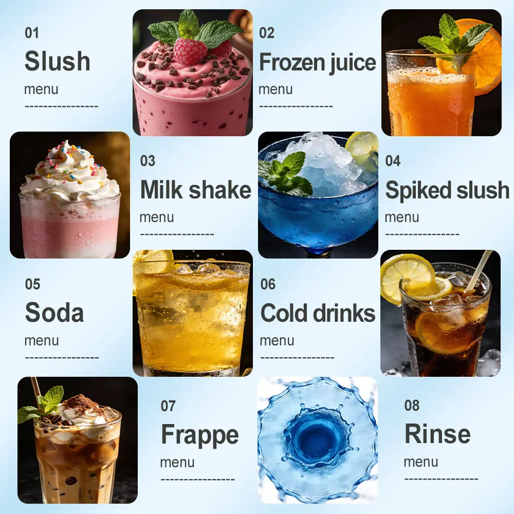 Slushie & Soft Serve Maker, Touch Screen, Temp Display, Compressor, 7 Presets, Auto-Clean, 24H Cold