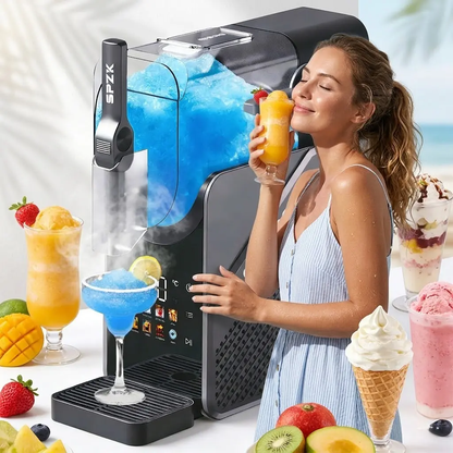 Slushie & Soft Serve Maker, Touch Screen, Temp Display, Compressor, 7 Presets, Auto-Clean, 24H Cold