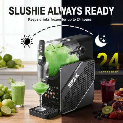 Slushie & Soft Serve Maker, Touch Screen, Temp Display, Compressor, 7 Presets, Auto-Clean, 24H Cold