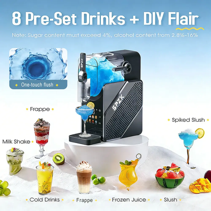 Slushie & Soft Serve Maker, Touch Screen, Temp Display, Compressor, 7 Presets, Auto-Clean, 24H Cold